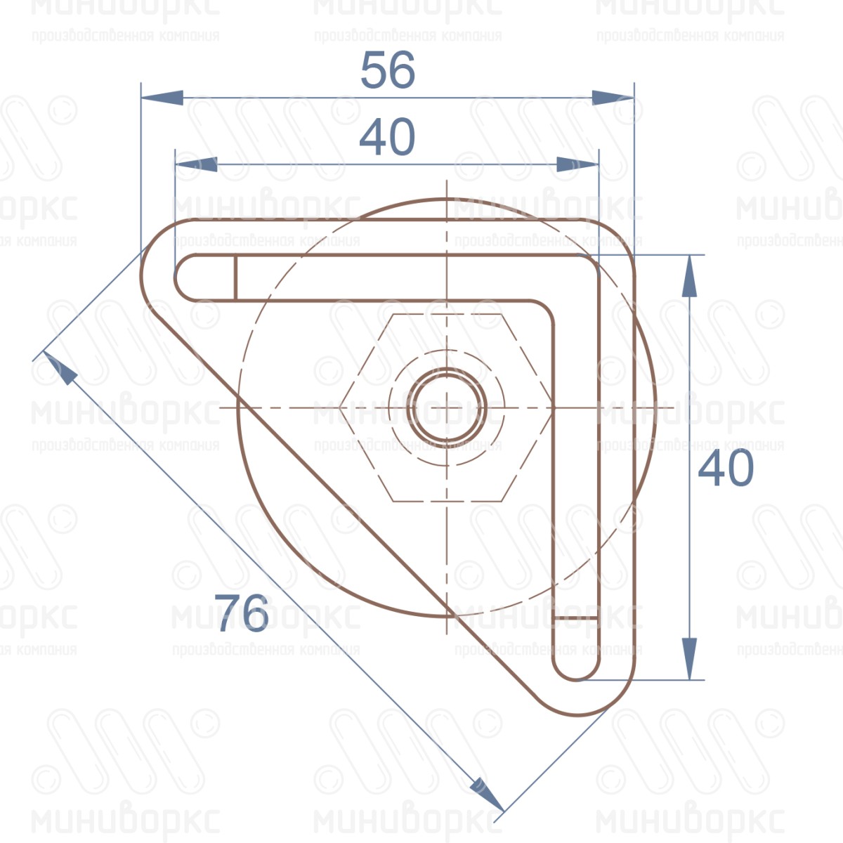Комплекты опор для уголков и резьбовых опор m10x40 48 – U40-40M10.D48x40 | картинка 6