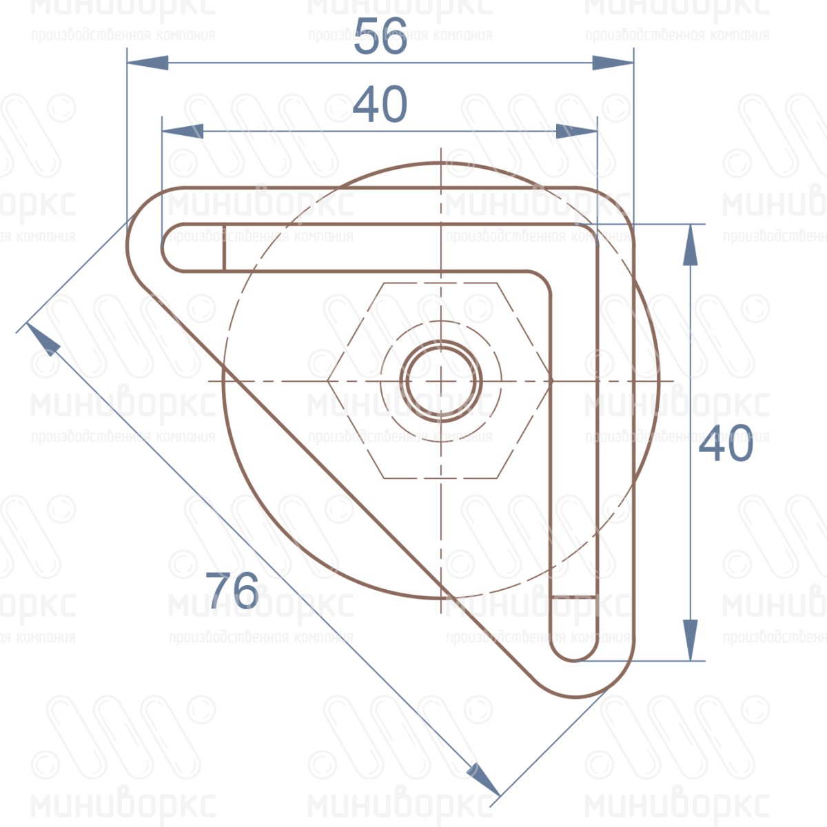 Комплекты опор для уголков и резьбовых опор m10x40 40 – U40-40M10.D40x40 | картинка 6